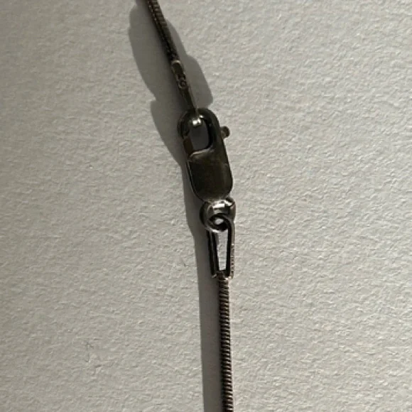 Silver and turquoise spiral pendant necklace - Picture 3 of 3